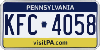 PA license plate KFC4058