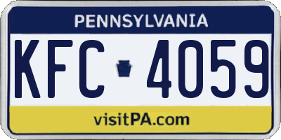 PA license plate KFC4059