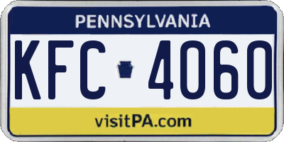 PA license plate KFC4060