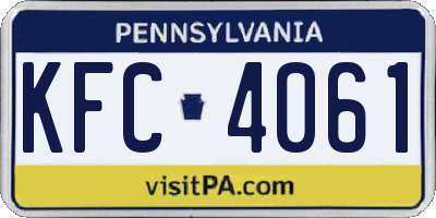 PA license plate KFC4061