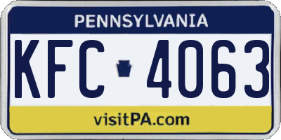 PA license plate KFC4063