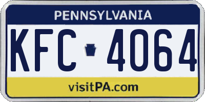 PA license plate KFC4064