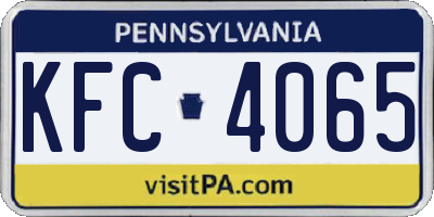 PA license plate KFC4065