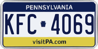 PA license plate KFC4069