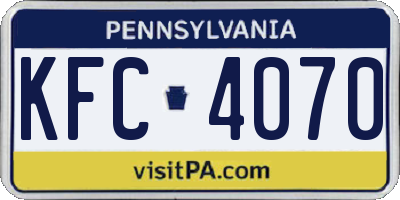 PA license plate KFC4070
