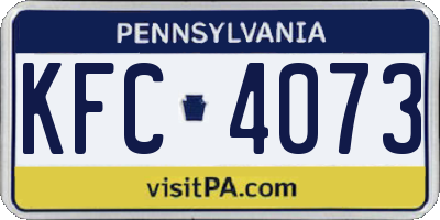 PA license plate KFC4073