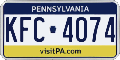 PA license plate KFC4074
