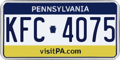 PA license plate KFC4075