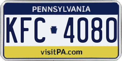 PA license plate KFC4080