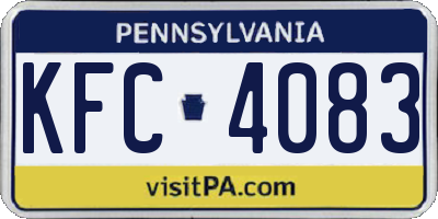 PA license plate KFC4083