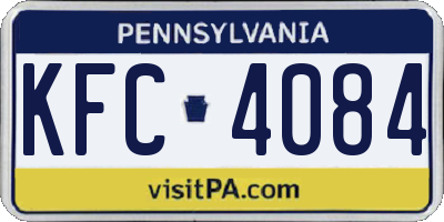 PA license plate KFC4084