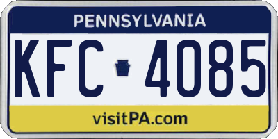 PA license plate KFC4085