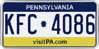 PA license plate KFC4086
