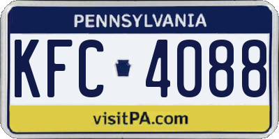 PA license plate KFC4088