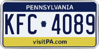 PA license plate KFC4089