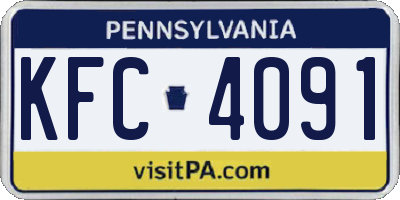PA license plate KFC4091