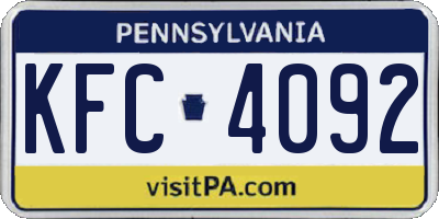 PA license plate KFC4092
