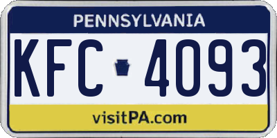 PA license plate KFC4093