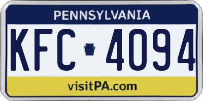 PA license plate KFC4094