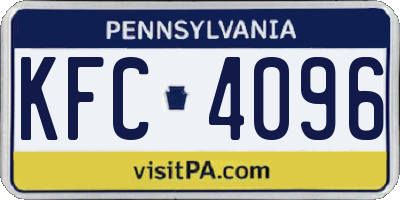 PA license plate KFC4096