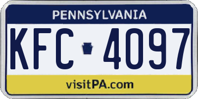 PA license plate KFC4097