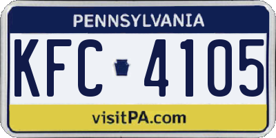 PA license plate KFC4105