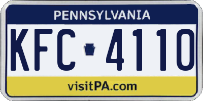PA license plate KFC4110