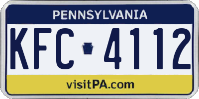 PA license plate KFC4112