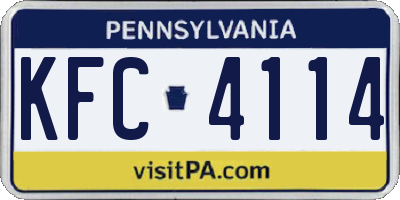 PA license plate KFC4114