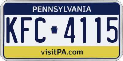 PA license plate KFC4115