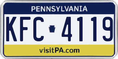 PA license plate KFC4119