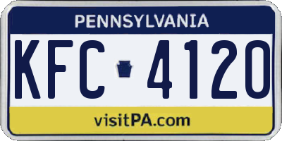 PA license plate KFC4120