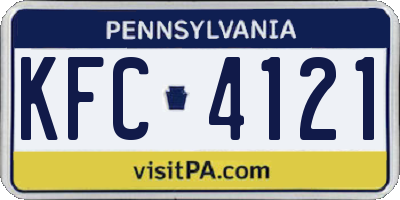 PA license plate KFC4121