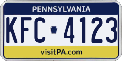 PA license plate KFC4123