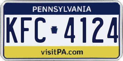 PA license plate KFC4124
