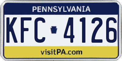 PA license plate KFC4126