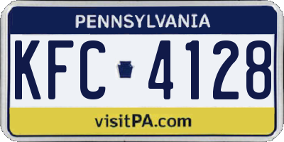 PA license plate KFC4128
