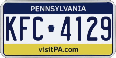 PA license plate KFC4129