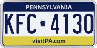 PA license plate KFC4130