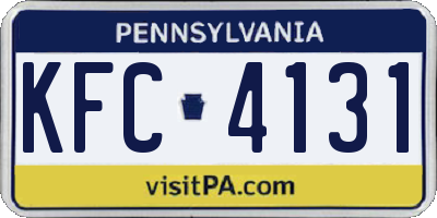 PA license plate KFC4131