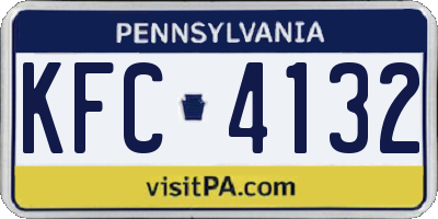 PA license plate KFC4132