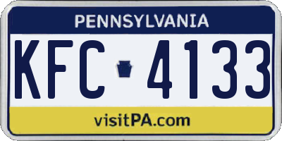 PA license plate KFC4133