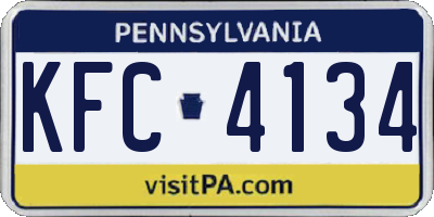 PA license plate KFC4134