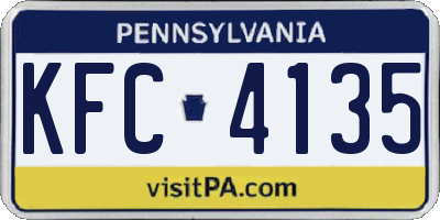 PA license plate KFC4135