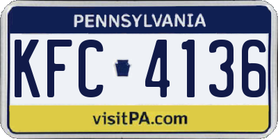 PA license plate KFC4136