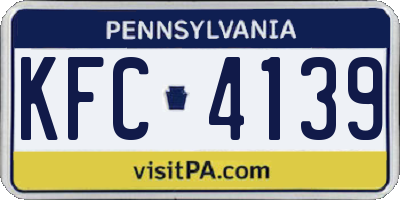 PA license plate KFC4139