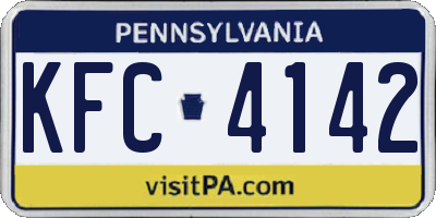 PA license plate KFC4142