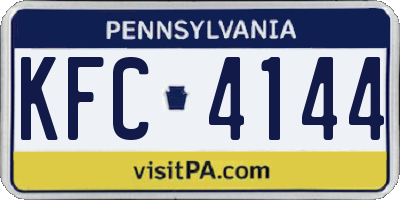 PA license plate KFC4144