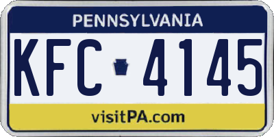 PA license plate KFC4145