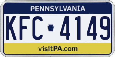 PA license plate KFC4149